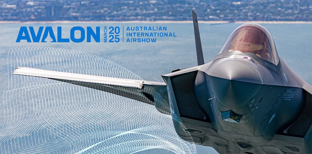 Next-generation fighter jet with advanced aerodynamics and stealth technology at Avalon International Airshow.